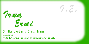 irma erni business card